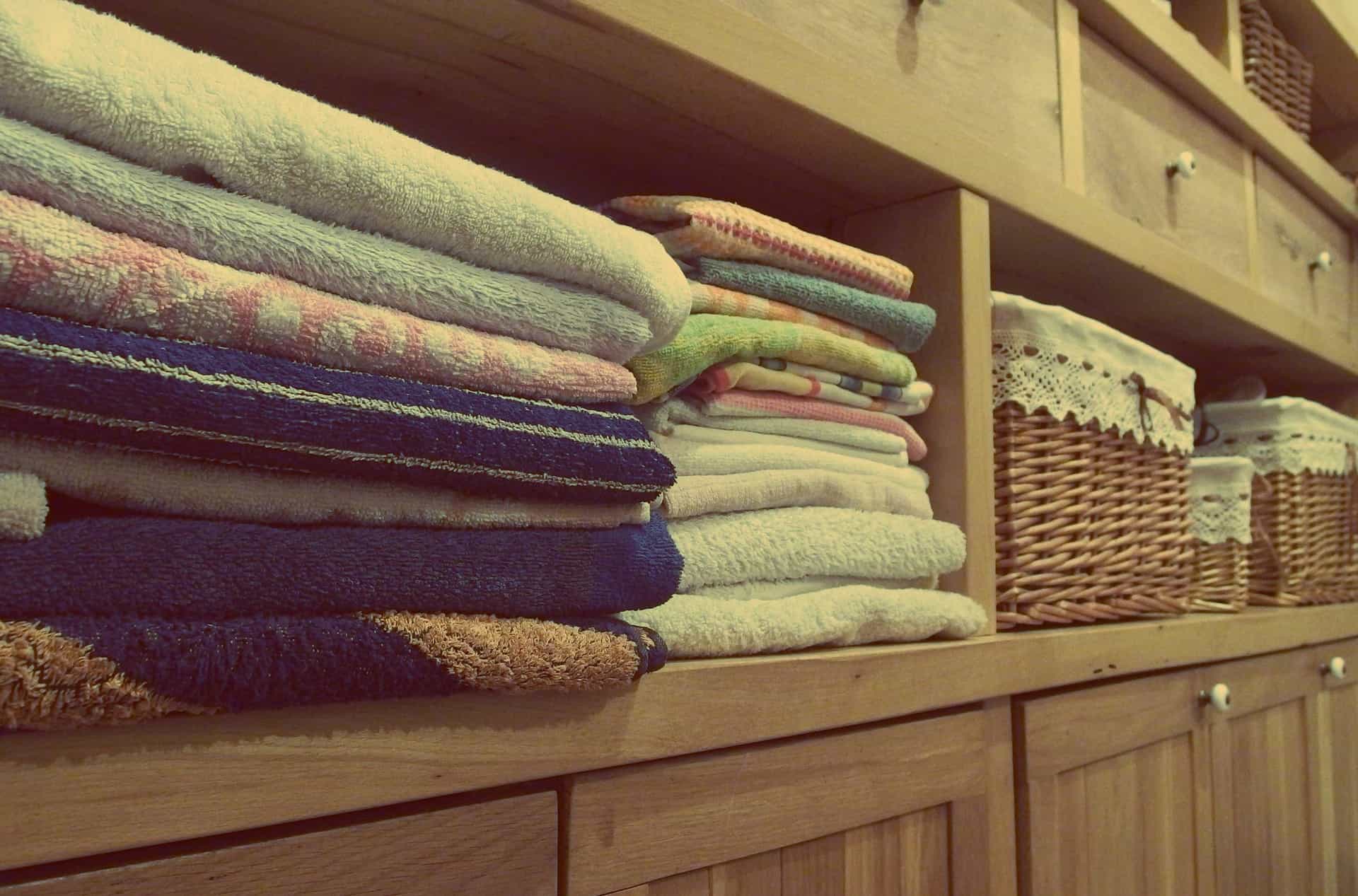 Folded laundry in a basket